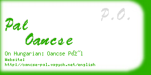 pal oancse business card